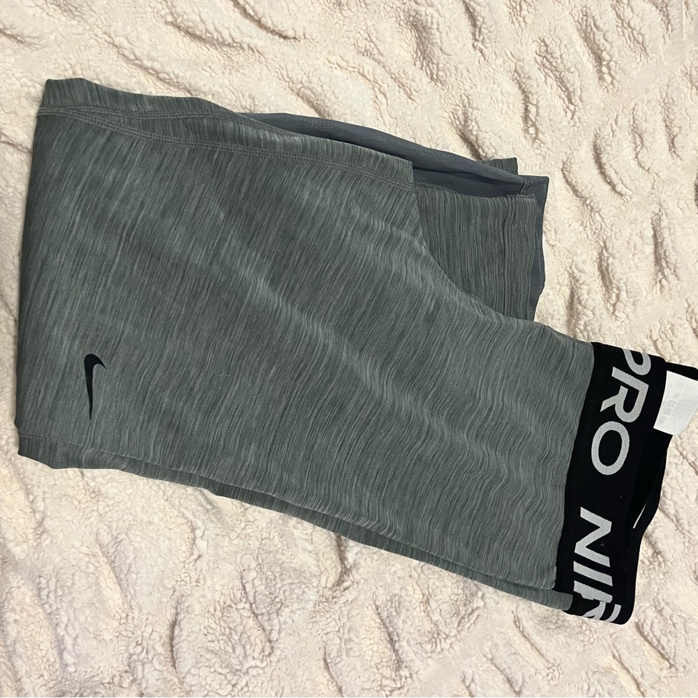 Nike Pro Heathered Gray Leggings - image 1